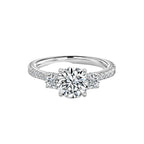 There Stone Round Diamond Engagement Ring