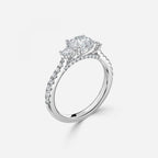 There Stone Round Diamond Engagement Ring