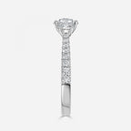 There Stone Round Diamond Engagement Ring