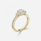 There Stone Round Diamond Engagement Ring