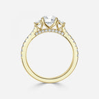 There Stone Round Diamond Engagement Ring