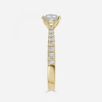 There Stone Round Diamond Engagement Ring
