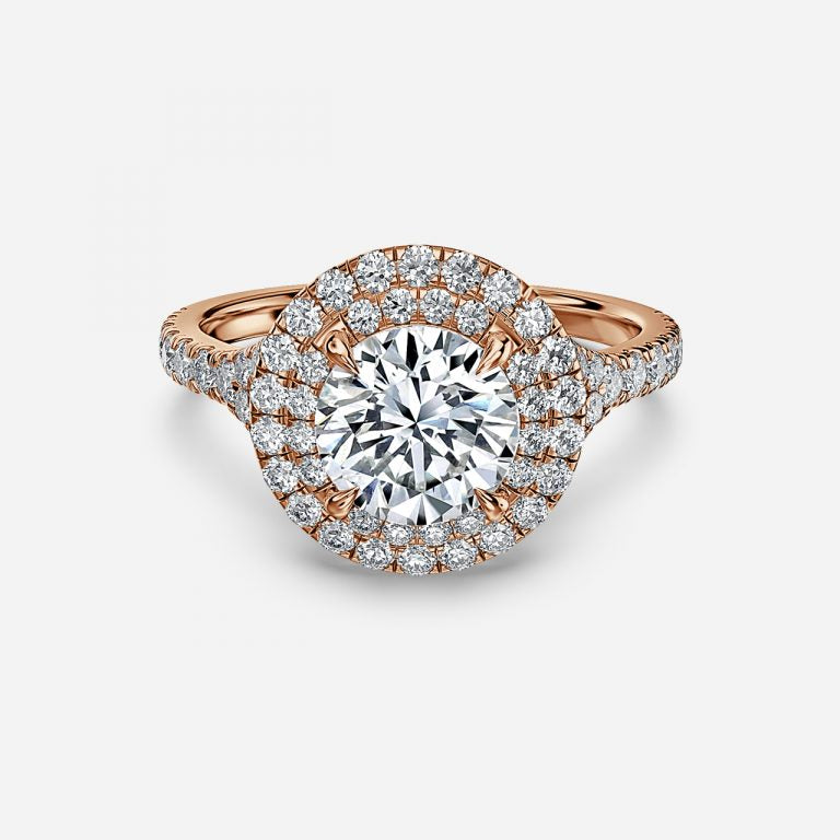 Double Halo Diamond Engagement Ring