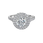 Double Halo Diamond Engagement Ring