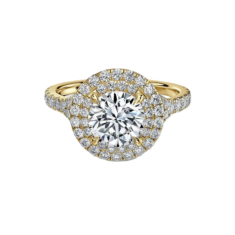 Double Halo Diamond Engagement Ring