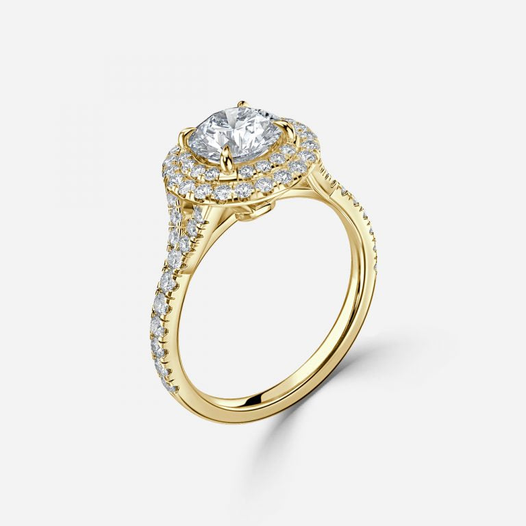 Double Halo Diamond Engagement Ring