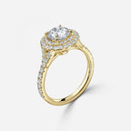 Double Halo Diamond Engagement Ring