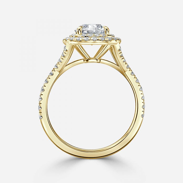 Double Halo Diamond Engagement Ring