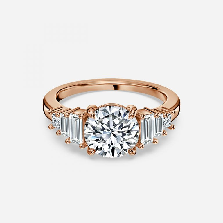 Seven Stone Round cut Engagement Ring