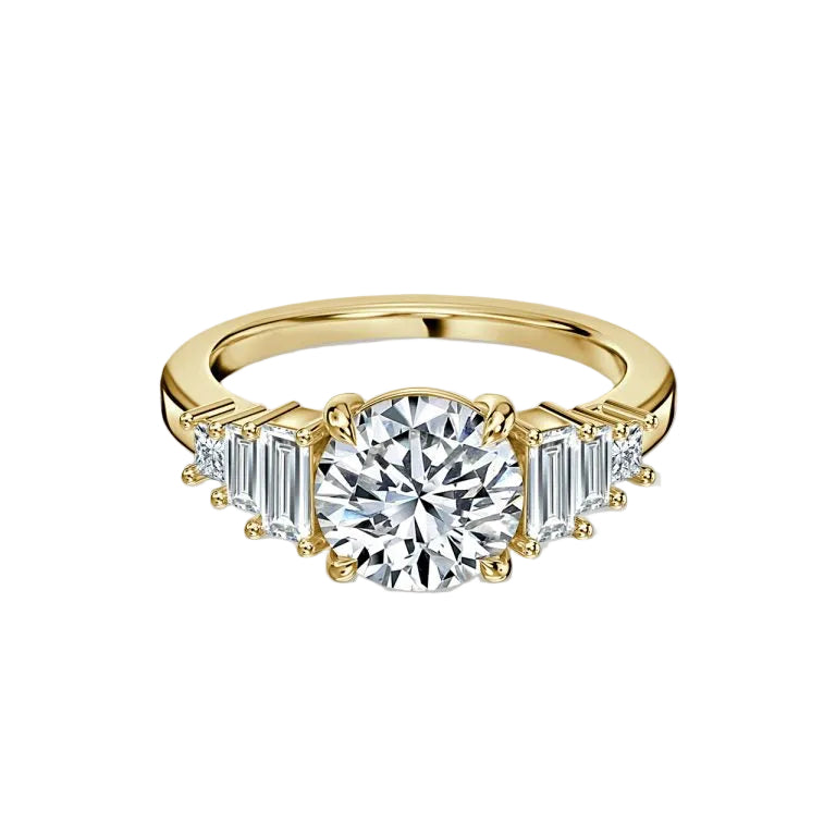 Seven Stone Round cut Engagement Ring