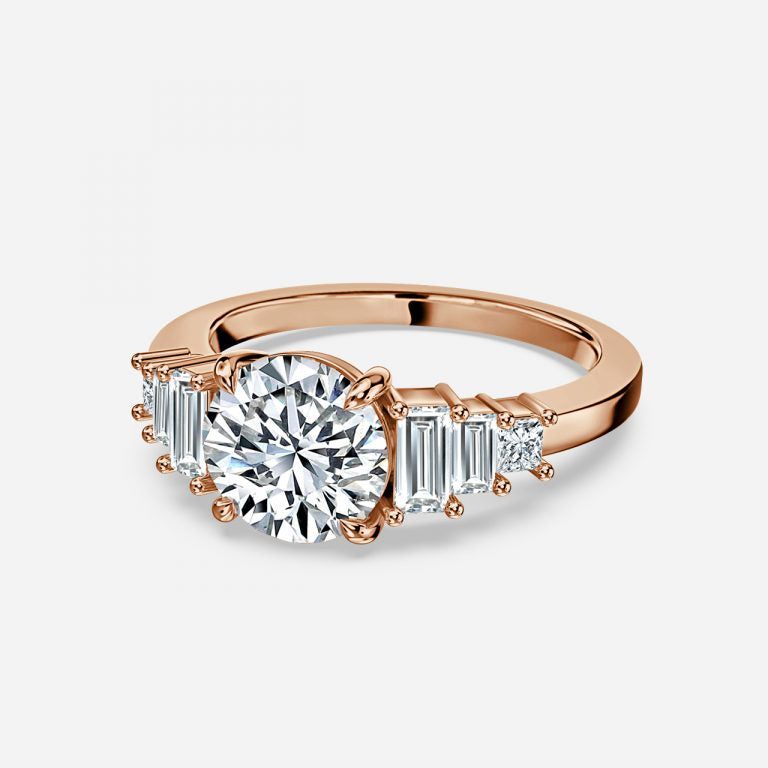 Seven Stone Round cut Engagement Ring