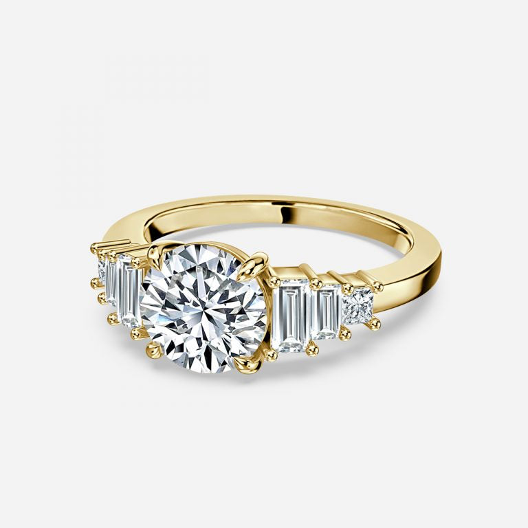 Seven Stone Round cut Engagement Ring