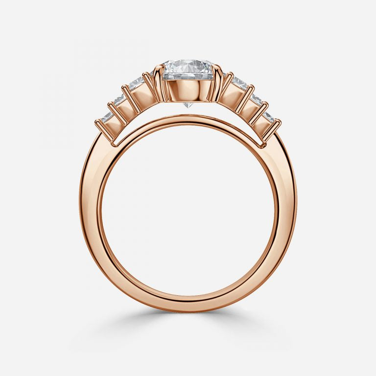 Seven Stone Round cut Engagement Ring