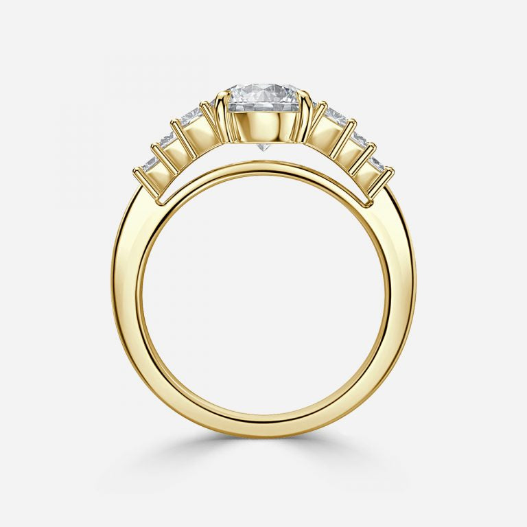Seven Stone Round cut Engagement Ring
