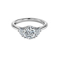 Half Moon 3 Stone Engagement Ring