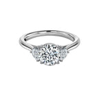 Half Moon 3 Stone Engagement Ring