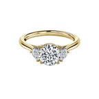 Half Moon 3 Stone Engagement Ring