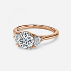 Half Moon 3 Stone Engagement Ring