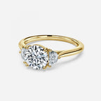 Half Moon 3 Stone Engagement Ring