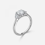 Half Moon 3 Stone Engagement Ring