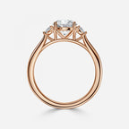 Half Moon 3 Stone Engagement Ring