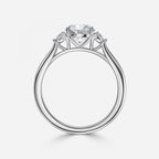 Half Moon 3 Stone Engagement Ring