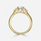 Half Moon 3 Stone Engagement Ring