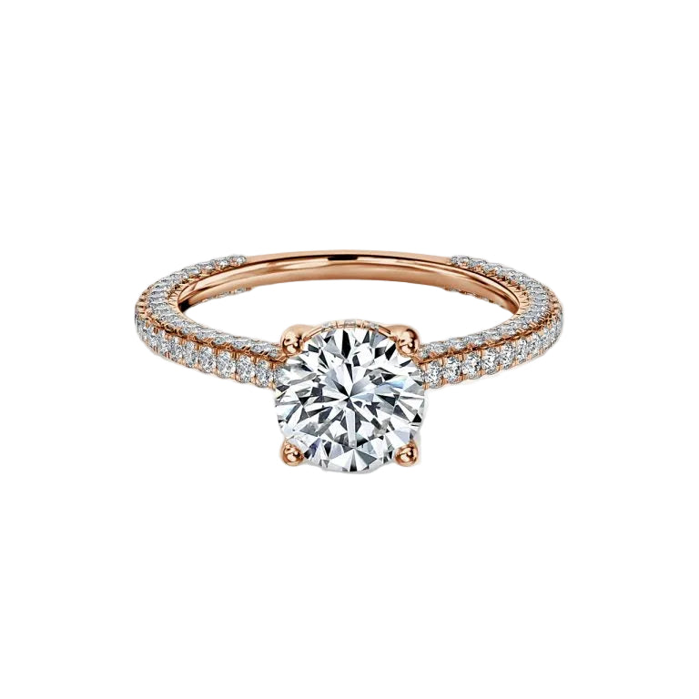 Round Hidden Halo of Small Diamond Ring