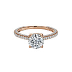 Round Hidden Halo of Small Diamond Ring