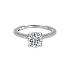 Round Hidden Halo of Small Diamond Ring