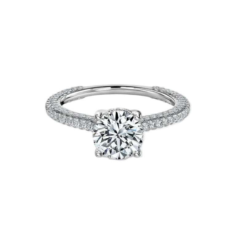 Round Hidden Halo of Small Diamond Ring