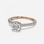 Round Hidden Halo of Small Diamond Ring