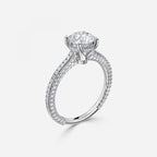 Round Hidden Halo of Small Diamond Ring