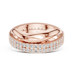 0.90 CTW Twisted Pave White Gold Round Moissanite Statement Diamond Ring