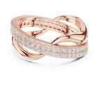 0.90 CTW Twisted Pave White Gold Round Moissanite Statement Diamond Ring