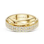 0.90 CTW Twisted Pave White Gold Round Moissanite Statement Diamond Ring