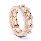 0.58 CTW 14K White Gold VVS Moissanite Crown Tiara Stacking Ring