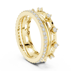 0.58 CTW 14K White Gold VVS Moissanite Crown Tiara Stacking Ring