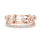 0.58 CTW 14K White Gold VVS Moissanite Crown Tiara Stacking Ring