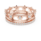 0.58 CTW 14K White Gold VVS Moissanite Crown Tiara Stacking Ring