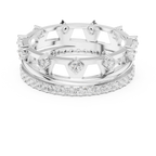 0.58 CTW 14K White Gold VVS Moissanite Crown Tiara Stacking Ring
