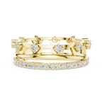 0.58 CTW 14K White Gold VVS Moissanite Crown Tiara Stacking Ring