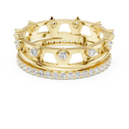0.58 CTW 14K White Gold VVS Moissanite Crown Tiara Stacking Ring