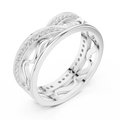 18K White Gold 0.28 CTW Chevron Contour VVS1 Round Moissanite Stacking Ring