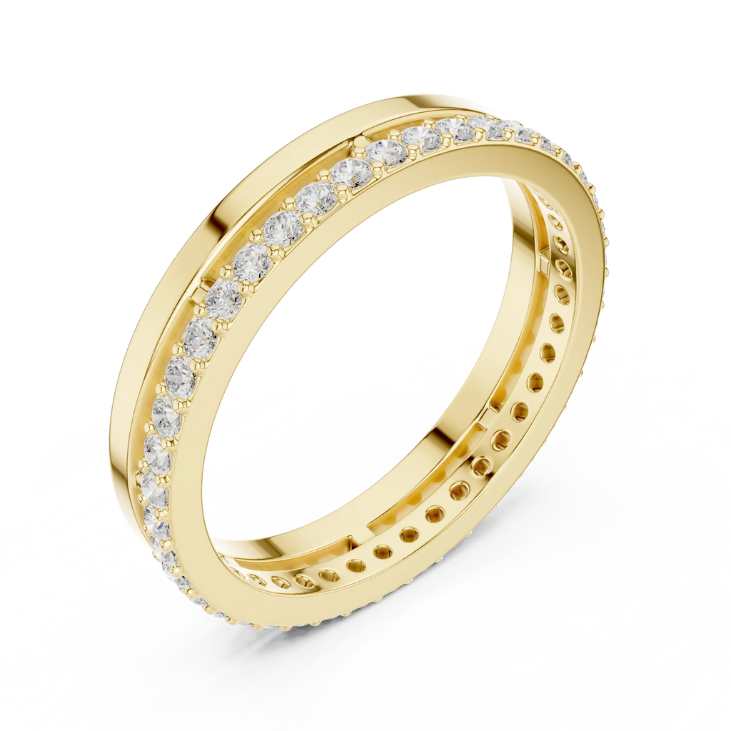 0.42 CTW 14K Gold D Color Round Moissanite Engagement Ring