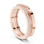 0.42 CTW White Gold Interlocking VVS1 Round Lab Diamond Wedding Ring