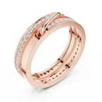 0.42 CTW White Gold Interlocking VVS1 Round Lab Diamond Wedding Ring