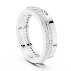 0.42 CTW White Gold Interlocking VVS1 Round Lab Diamond Wedding Ring