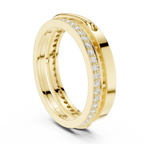 0.42 CTW White Gold Interlocking VVS1 Round Lab Diamond Wedding Ring