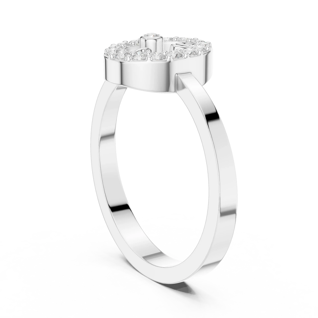 0.18 CTW 10K White Gold Moissanite Diamond Bridal Wedding Ring